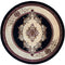 Rugs Black Rug - 94" x 94" x 0.53" Black Olefin/Polypropylene Round Rug HomeRoots