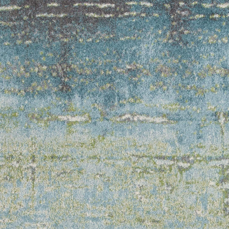 Rugs Blue and Green Rug - 5'3" x 7'7" Polypropylene Blue/Green Area Rug HomeRoots