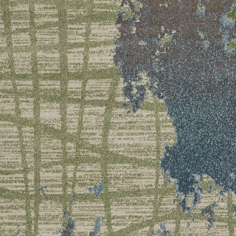 Rugs Blue and Green Rug - 9'10" x 13'2" Polypropylene Green/Blue Area Rug HomeRoots