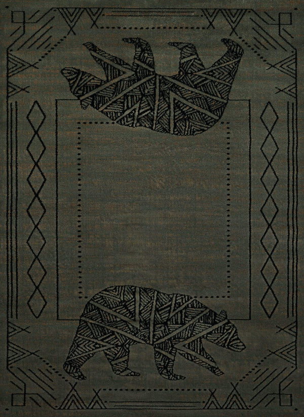 Rugs Blue and Grey Rug - 22" x 26" x 0.4" Blue/Grey Polypropylene Accent Rug HomeRoots
