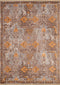 Rugs Blue and Grey Rug - 22" x 33" x 0.24" Burnt Orange Polyester Accent Rug HomeRoots