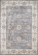 Rugs Blue and Grey Rug - 22" x 36" x 0.39" Blue/Grey Polyester Scatter Rug HomeRoots