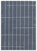 Rugs Blue and Grey Rug 23" x 36" x 1.2" Blue/Grey Microfiber Polyester Accent Rug 1662 HomeRoots