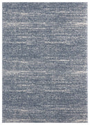 Rugs Blue and Grey Rug 23" x 36" x 1.2" Blue/Grey Microfiber Polyester Accent Rug 1686 HomeRoots