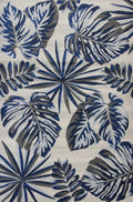Rugs Blue and Grey Rug - 3'3" x 4'11" Polypropylene Grey/Blue Area Rug HomeRoots