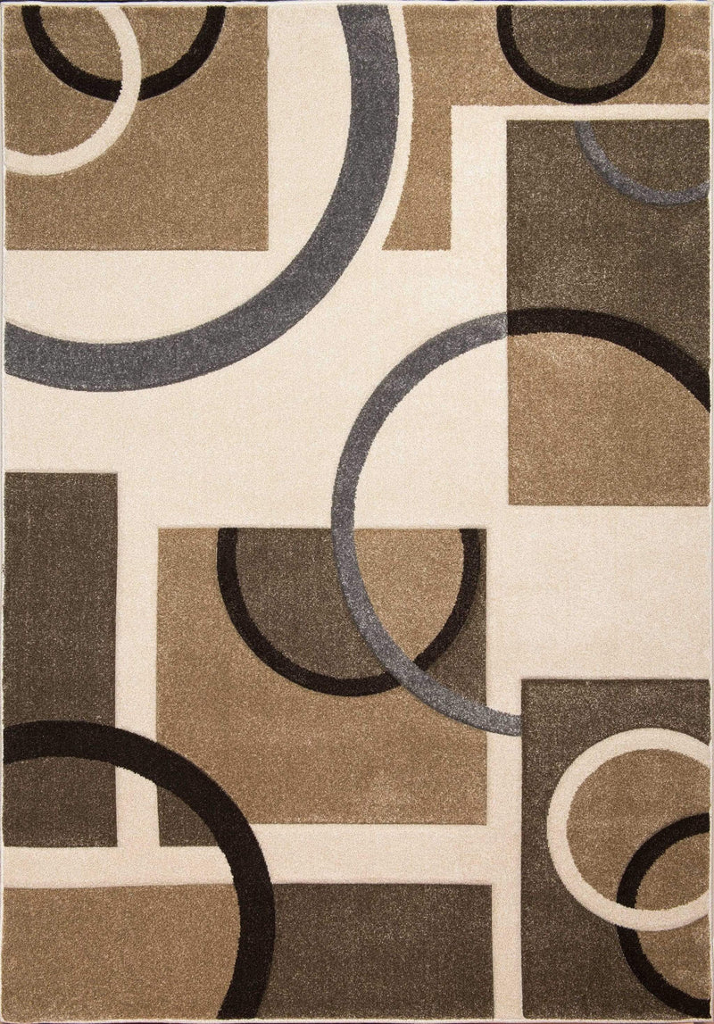 Rugs Blue and Grey Rug - 31" x 50" x 0.5" Cream Polypropylene Accent Rug HomeRoots