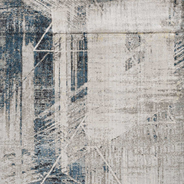 Rugs Blue and Grey Rug - 39" X 59" X 0.'25" Grey/Blue Polyester / Viscose Rug HomeRoots