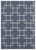 Rugs Blue and Grey Rug 39" x 59" x 1.2" Blue/Grey Microfiber Polyester Mat Rug 1622 HomeRoots