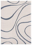 Rugs Blue and Grey Rug 39" x 59" x 1.2" Blue/Grey Microfiber Polyester Mat Rug 1646 HomeRoots