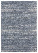 Rugs Blue and Grey Rug 39" x 59" x 1.2" Blue/Grey Microfiber Polyester Mat Rug 1688 HomeRoots