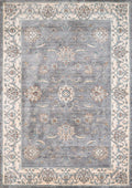 Rugs Blue and Grey Rug - 47" x 66" x 0.39" Blue/Grey Polyester Accent Rug HomeRoots