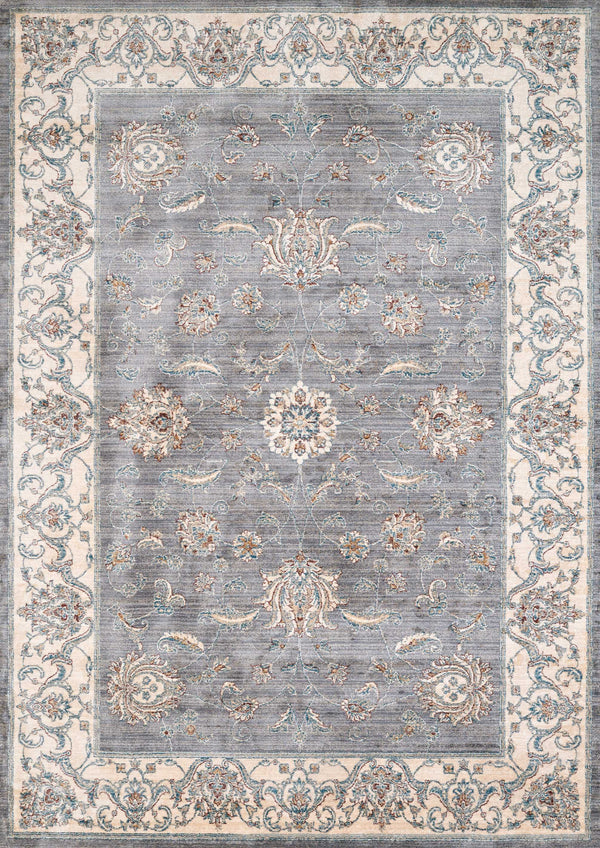Rugs Blue and Grey Rug - 47" x 66" x 0.39" Blue/Grey Polyester Accent Rug HomeRoots
