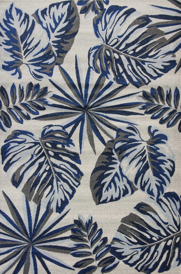 Rugs Blue and Grey Rug - 5'3" x 7'7" Polypropylene Grey/Blue Area Rug HomeRoots
