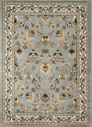 Rugs Blue and Grey Rug 63" x 86" x 0.3" Blue/Grey Olefin Area Rug 1422 HomeRoots