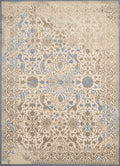 Rugs Blue and Grey Rug - 63" x 86" x 0.31" Taupe Polyester /Olefin Area Rug HomeRoots