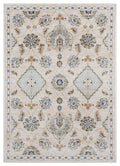Rugs Blue and Grey Rug - 63" x 86" x 0.79" Beige Microfiber/Polyester Area Rug HomeRoots