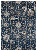 Rugs Blue and Grey Rug 63" x 86" x 0.79" Navy Microfiber/Polyester Area Rug 7984 HomeRoots