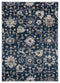 Rugs Blue and Grey Rug 63" x 86" x 0.79" Navy Microfiber/Polyester Area Rug 7984 HomeRoots
