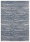 Rugs Blue and Grey Rug 63" x 86" x 1.2" Blue/Grey Microfiber Polyester Area Rug 1689 HomeRoots