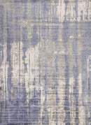 Rugs Blue and Grey Rug - 7'6"X 9'6" Viscose Grey/Blue Area Rug HomeRoots