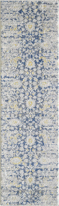 Rugs Blue and Grey Rug - 81" X 144" X 0.'5" Blue/Grey Polypropylene Rug HomeRoots