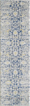 Rugs Blue and Grey Rug - 81" X 144" X 0.'5" Blue/Grey Polypropylene Rug HomeRoots