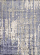 Rugs Blue and Grey Rug - 9' x 13' Viscose Grey/Blue Area Rug HomeRoots