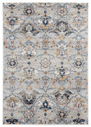 Rugs Blue and Grey Rug 94" x 126" 0.79" Blue/Grey Microfiber/Polyester Area Rug 782 HomeRoots