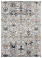 Rugs Blue and Grey Rug 94" x 126" 0.79" Blue/Grey Microfiber/Polyester Area Rug 782 HomeRoots