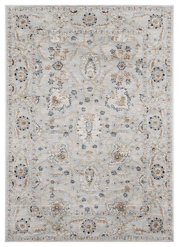 Rugs Blue and Grey Rug - 94" x 126" 0.79" Blue/Grey Microfiber/Polyester Area Rug HomeRoots