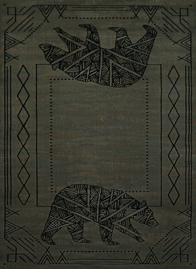 Rugs Blue and Grey Rug - 94" x 126" x 0.4" Blue/Grey Polypropylene Oversize Rug HomeRoots