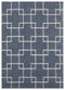 Rugs Blue and Grey Rug 94" x 126" x 1.2" Blue/Grey Microfiber Polyester Oversize Rug 1625 HomeRoots