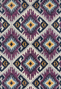 Rugs Blue and Grey Rug - 94" x 94" x 0.35" Plum Olefin/Frieze Round Rug HomeRoots
