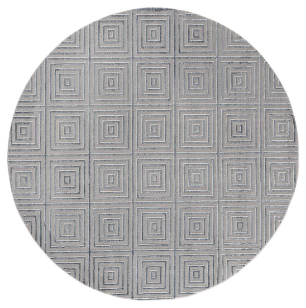 Rugs Blue and Grey Rug - 94" x 94" x 0.39" Blue/Grey Polyester/Olefin Round Rug HomeRoots