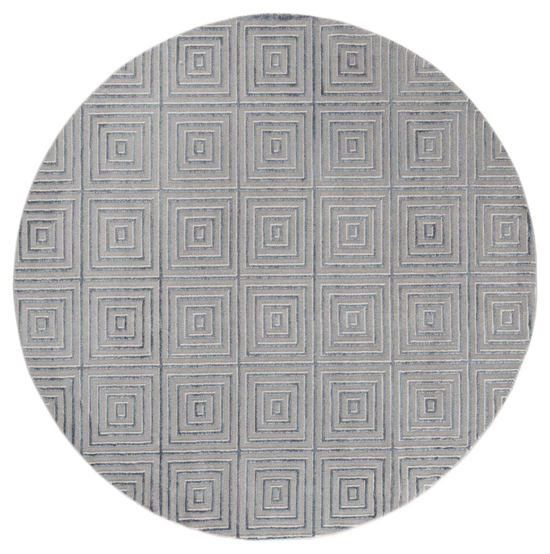Rugs Blue and Grey Rug - 94" x 94" x 0.39" Blue/Grey Polyester/Olefin Round Rug HomeRoots