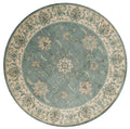 Rugs Blue and Grey Rug - 94" x 94" x 0.39" Blue/Grey Polyester Round Rug HomeRoots