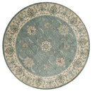Rugs Blue and Grey Rug - 94" x 94" x 0.39" Blue/Grey Polyester Round Rug HomeRoots