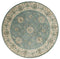 Rugs Blue and Grey Rug - 94" x 94" x 0.39" Blue/Grey Polyester Round Rug HomeRoots