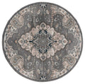 Rugs Blue and Grey Rug 94" x 94" x 0.79" Blue/Grey Microfiber/Polyester Round Rug 8033 HomeRoots