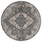 Rugs Blue and Grey Rug 94" x 94" x 0.79" Blue/Grey Microfiber/Polyester Round Rug 8033 HomeRoots