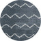 Rugs Blue and Grey Rug - 94" x 94" x 1.2" Blue/Grey Microfiber Polyester Round Rug HomeRoots