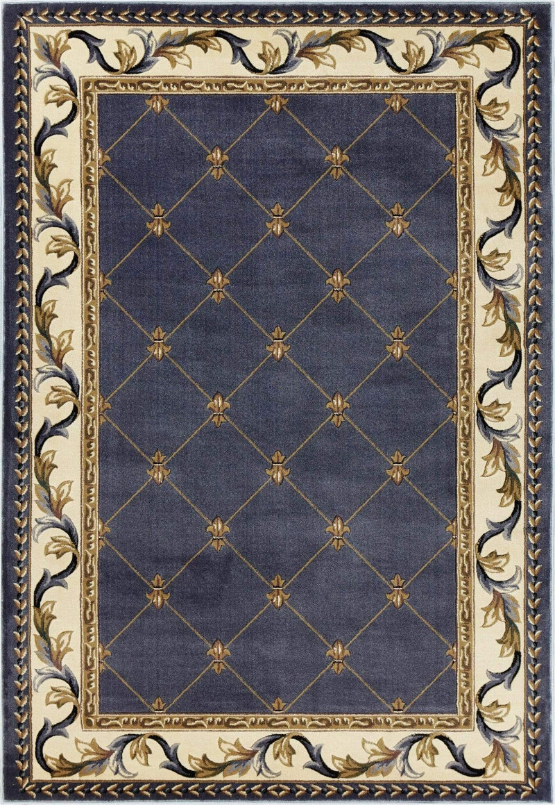 Rugs Blue Area Rugs 3'3" x 4'11" Polypropylene Blue Area Rug 3688 HomeRoots