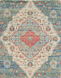 Rugs Blue Area Rugs 3'3" x 5'3" Jute Blue/Red Area Rug 3627 HomeRoots