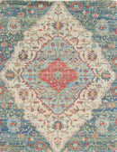 Rugs Blue Area Rugs 3'3" x 5'3" Jute Blue/Red Area Rug 3627 HomeRoots