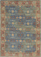 Rugs Blue Area Rugs 3'3" x 5'3" Jute Blue/Red Area Rug 3628 HomeRoots