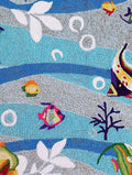 Rugs Blue Area Rugs 3'3" x 5'3" Polyester Blue Area Rug 3938 HomeRoots
