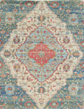 Rugs Blue Area Rugs 5' x 7' Jute Blue/Red Area Rug 2368 HomeRoots