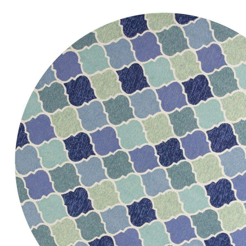 Blue Area Rugs - 7'6" Round UV-treated Polypropylene Blue Area Rug
