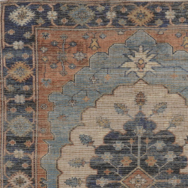 Rugs Blue Rug - 102" X 138" X 0.'25" Blue Jute / Polyester Rug HomeRoots
