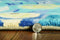 Rugs Blue Rug - 108" X 156" X 0.'5" Blue Wool Rug HomeRoots